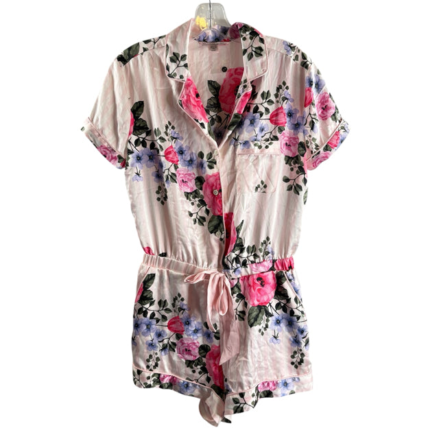 VIC SEC Size SMALL Light Pink Floral Romper NWT SHORTS
