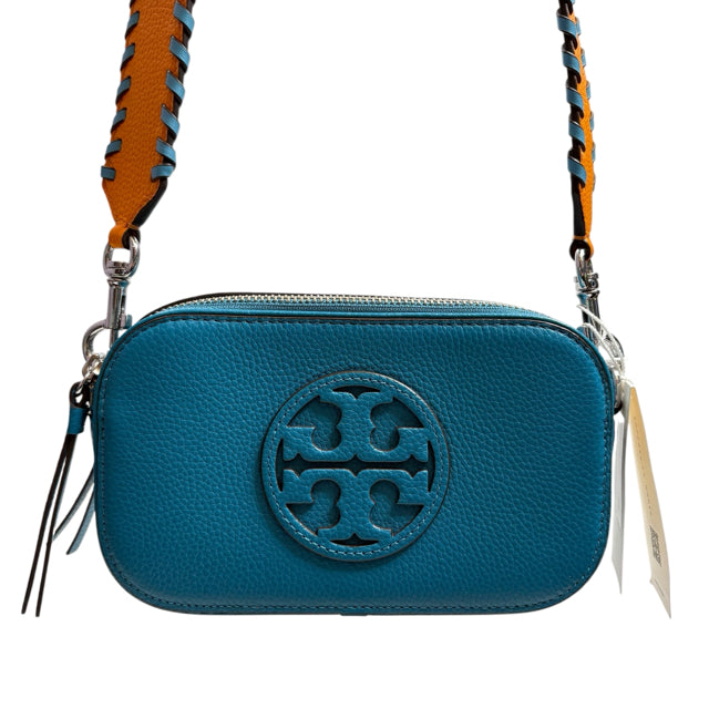 TORY BURCH Teal/Orange Stitch Detail Leather Cross Body NWT PURSE