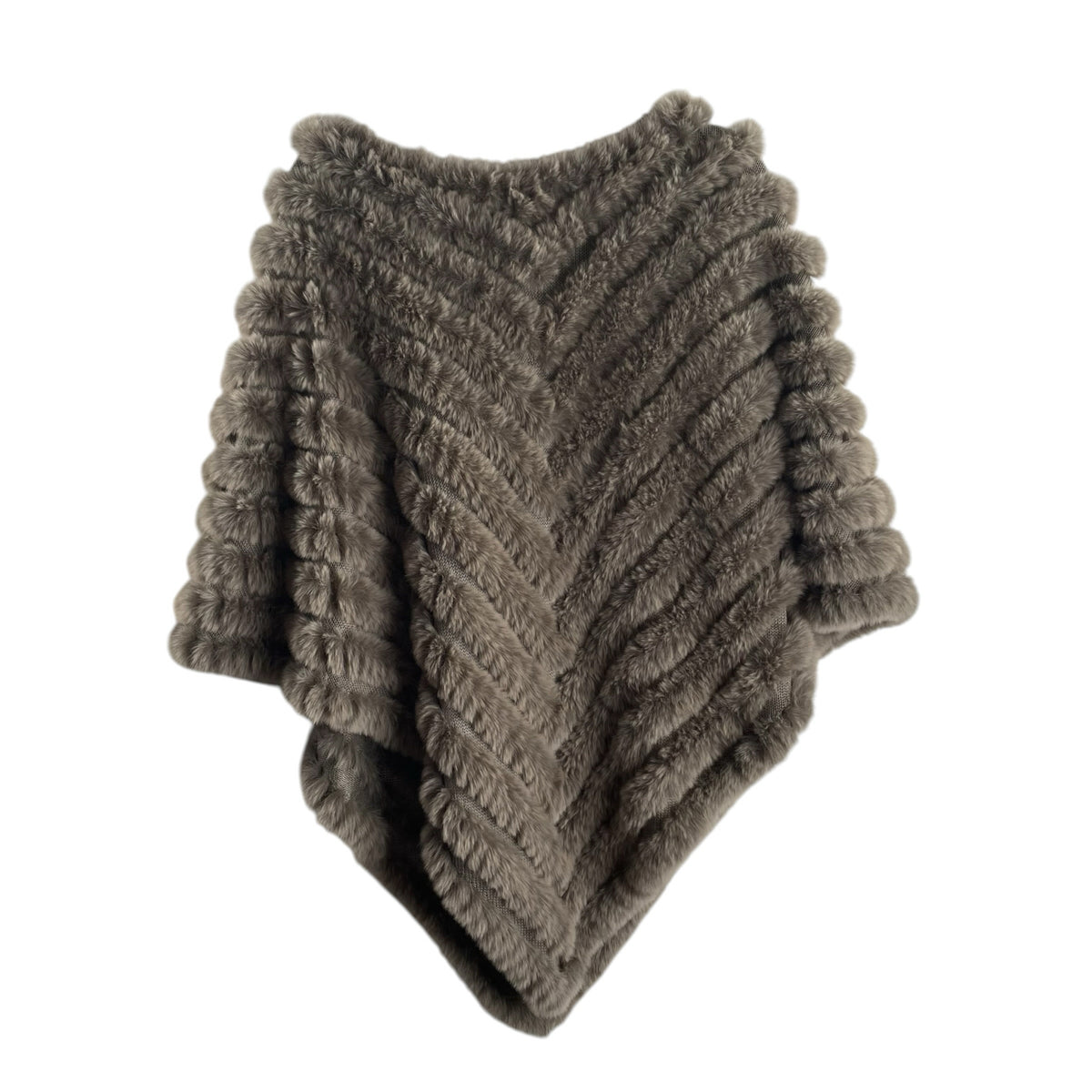 DONNA SALYER Gray Faux Fur NWT PONCHO