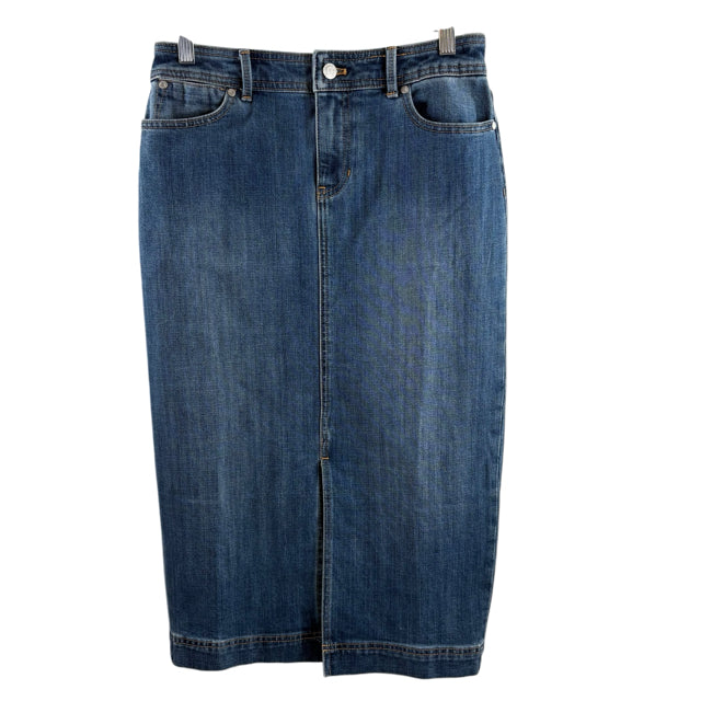 TALBOTS Size 2 Blue Midi Denim SKIRT