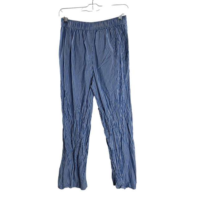 by ANTHROPOLOGIE Size SMALL Light Blue/White Stripe Elastic Waist Cotton PANTS