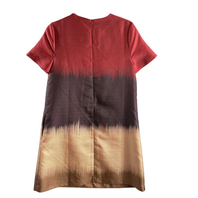 TUCKERNUCK Size SMALL Red/Brown Wash Short Sleeve Polyester DRESS