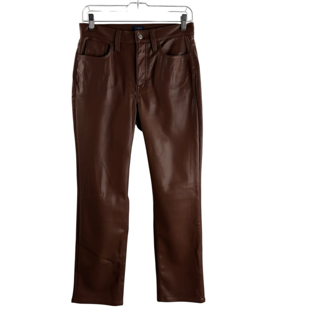 J CREW Size 27 PET Brown Faux Leather NWT PANTS