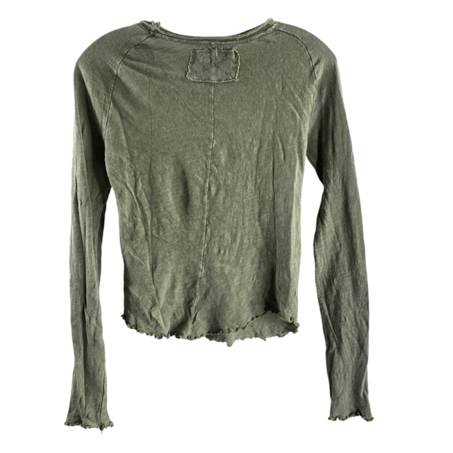 WE THE FREE Size SMALL Olive Long Sleeve Tee Cotton TOP