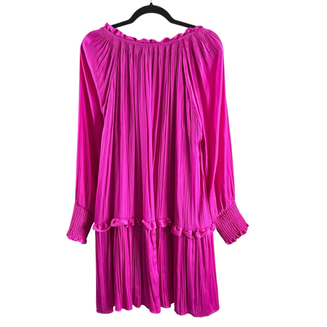 ANTHROPOLOGIE Size SMALL Hot Pink Long Sleeve DRESS