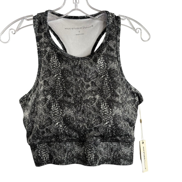 MAX STUDIO Size SMALL Gray/Black ACTIVE TOP