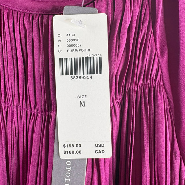 MAEVE Size MEDIUM Magenta Smocked Long Sleeve Polyester NWT DRESS