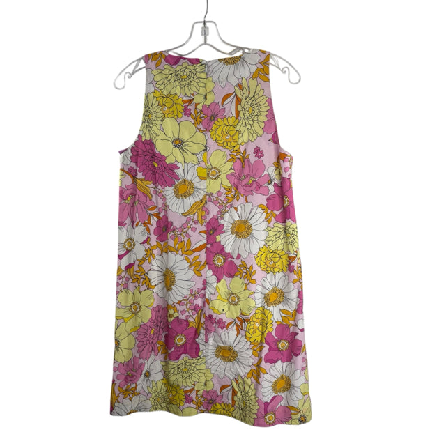 HERMOZA Size SMALL Pink/Yellow Floral Sleeveless Cotton DRESS