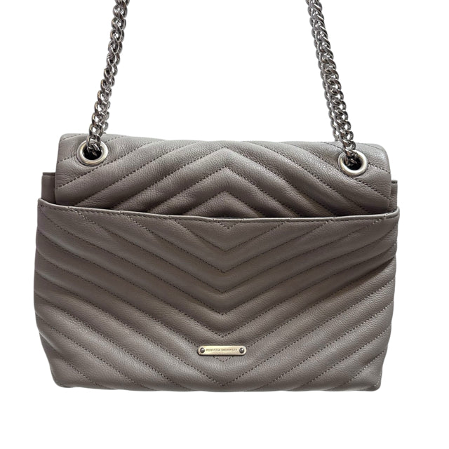 REBECCA MINKOFF Gray Hook Front Quilted Leather Chain NWOT PURSE
