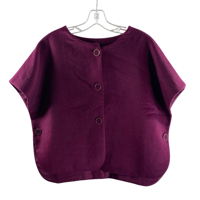 TALBOTS Size SMALL Cranberry Button Front Polyester Blend NWT CAPE