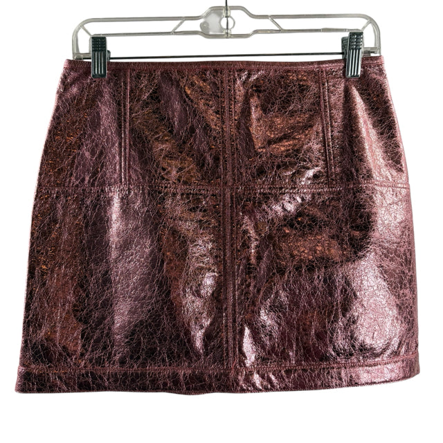FOR LOVE & LEMONS Size SMALL Pink Mini Metallic SKIRT