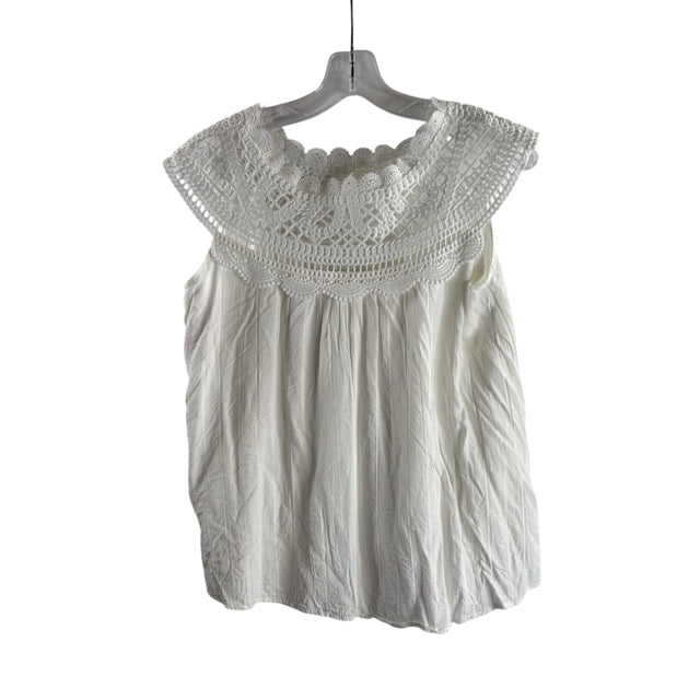 L LOVE Size SMALL White Sleeveless TOP