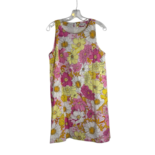 HERMOZA Size SMALL Pink/Yellow Floral Sleeveless Cotton DRESS