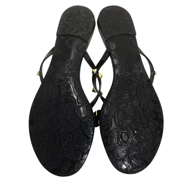 STEVE MADDEN Size 8 1/2 Black Sandal Patent SHOE