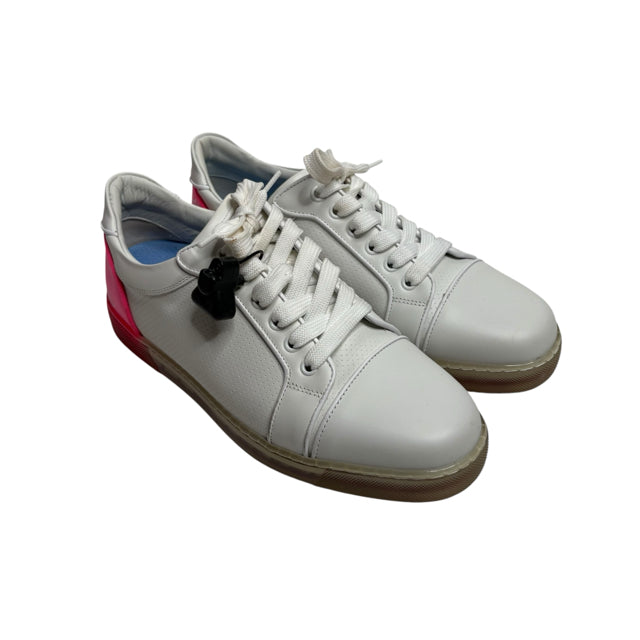 LOUBOUTIN Size 40 White/Pink Sneaker NEW - BOX SHOE