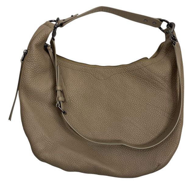 REBECCA MINKOFF Taupe Pebble Leather Crescent NWOT PURSE