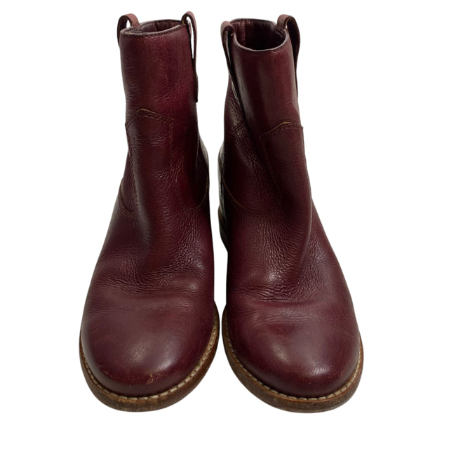 COLE HAAN Size 6 Dark Red Ankle Leather BOOT