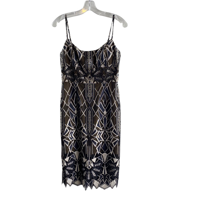 BCBG Size 4 Black/Cream Lace Overlay Strappy Nylon Blend DRESS