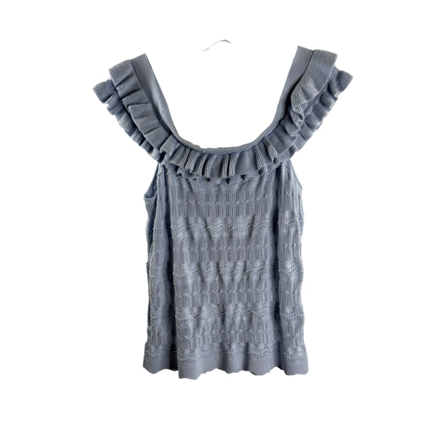 GUESS Size LARGE Light Blue Sleeveless SWEATER