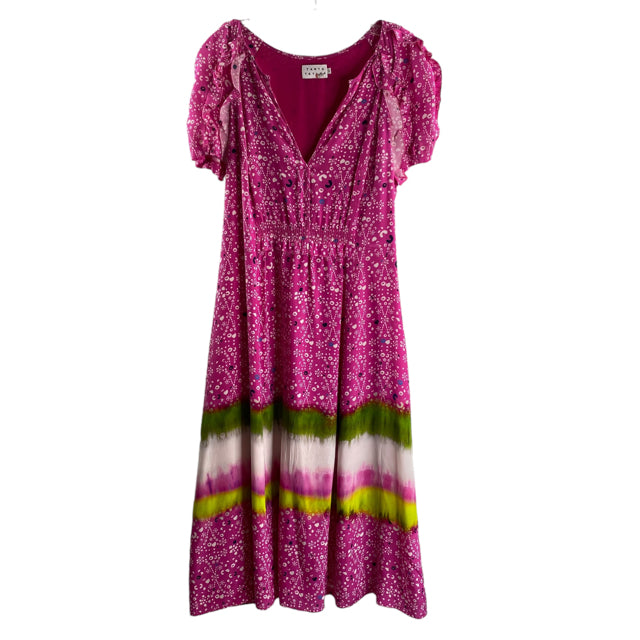 TANYA TAYLOR Size 8 Pink/Multi Print Short Sleeve Silk DRESS