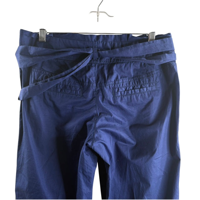 CARTONNIER Size 4 Dark Blue Paper Bag Waist Cotton PANTS