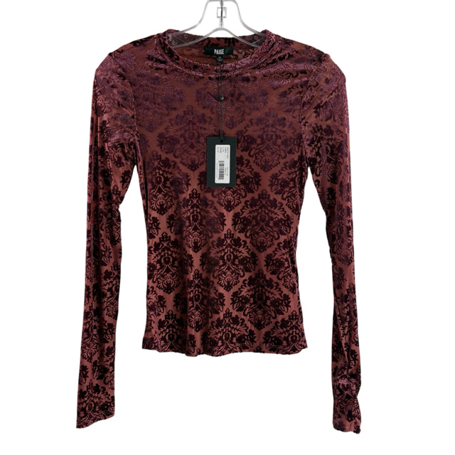 PAIGE Size X-SMALL Maroon Long Sleeve NWT TOP