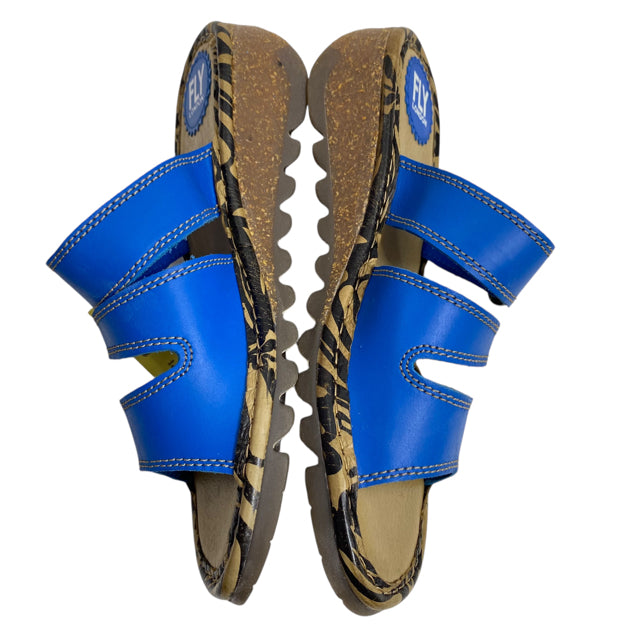 FLY LONDON Size 40 Bright Blue Sandal Leather NWT SHOE