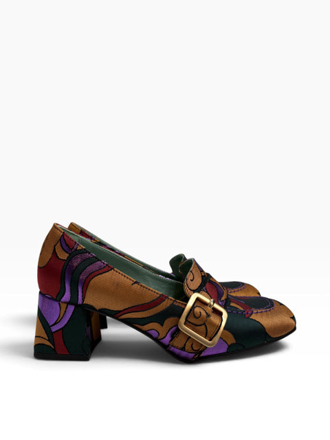 PAOLA d'ARCAN0 Size 37 Multi Block Heel Metallic SHOE