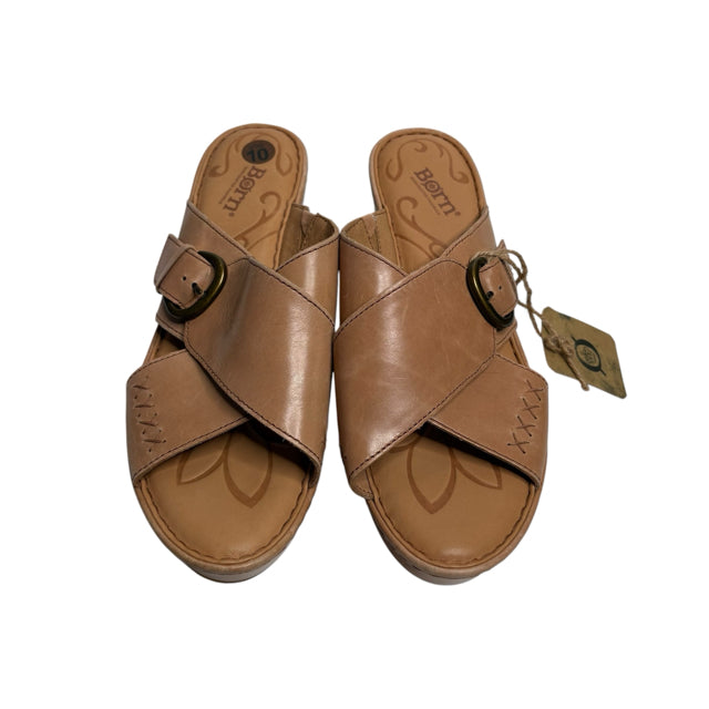 BORN Size 10 Tan Wedge Sandal SHOE