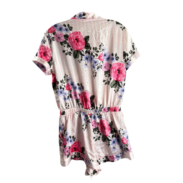 VIC SEC Size SMALL Light Pink Floral Romper NWT SHORTS