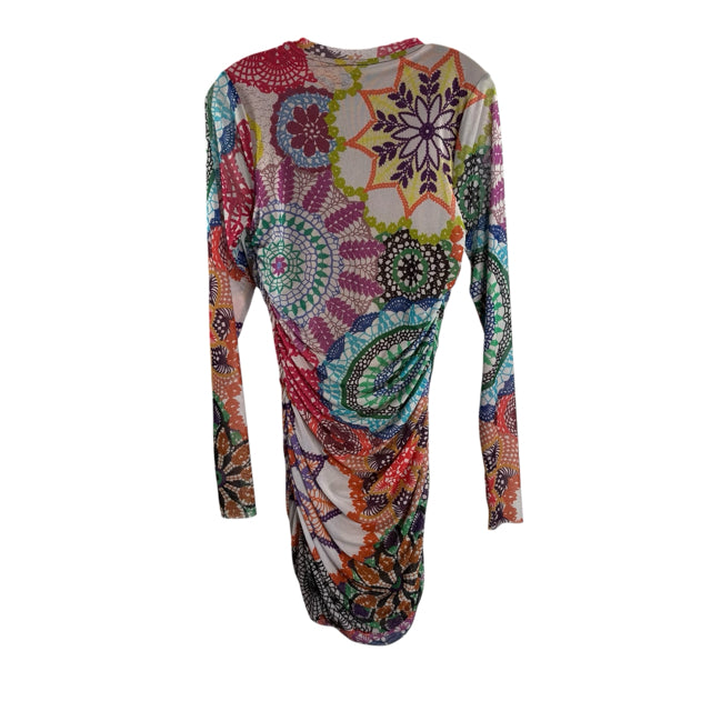 AFRM Size X-LARGE Cream/Multi Print Long Sleeve Polyester Blend NWT DRESS