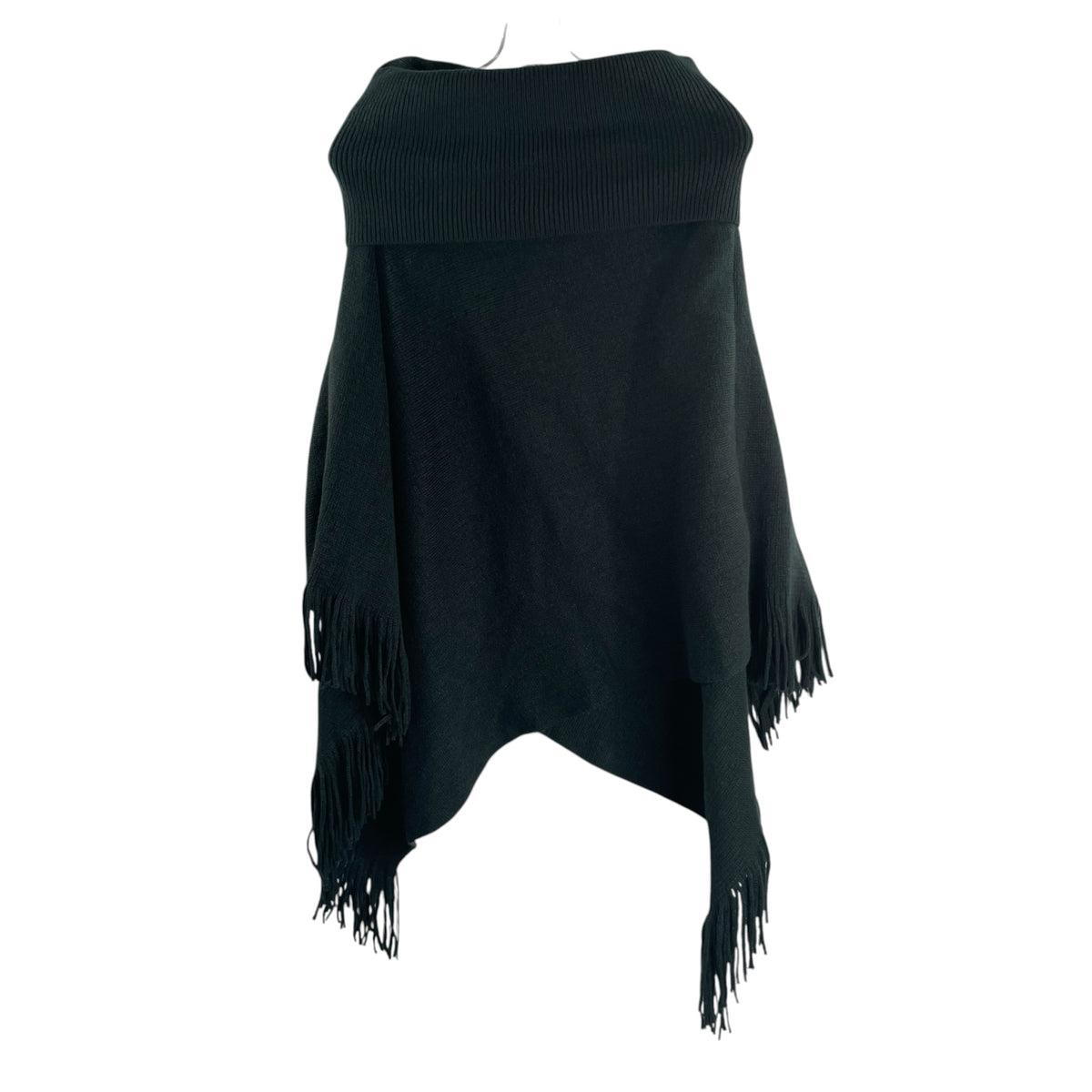 YOUNG USA Dark Green Fringed PONCHO