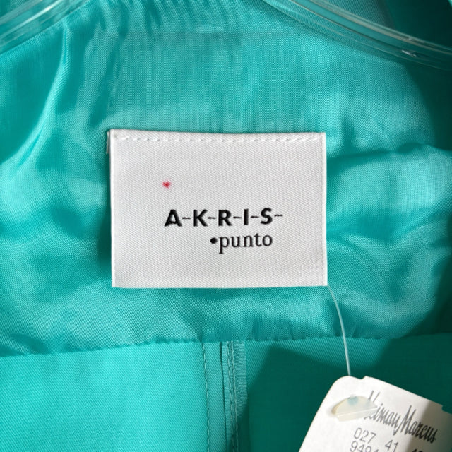 AKRIS PUNTO Size 4 Aqua Zippers Sleeveless Cotton NWT DRESS