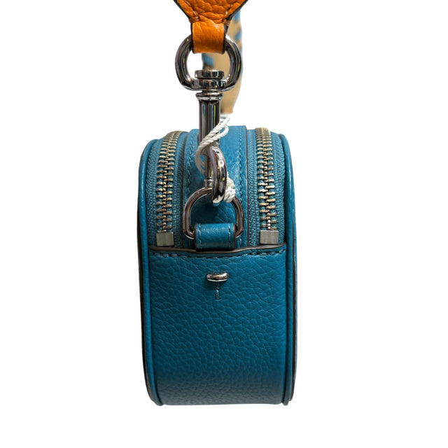 TORY BURCH Teal/Orange Stitch Detail Leather Cross Body NWT PURSE