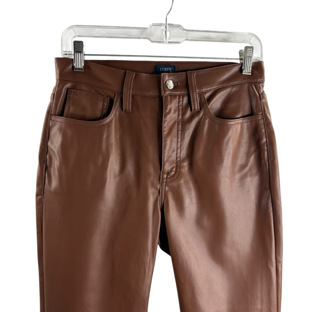 J CREW Size 27 PET Brown Faux Leather NWT PANTS