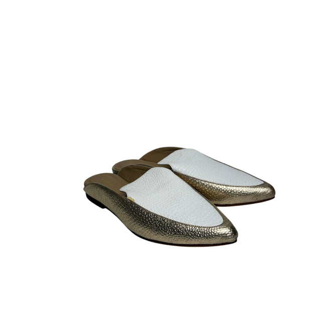 KAANAS Size 9 Gold/White Slide Faux Leather SHOE