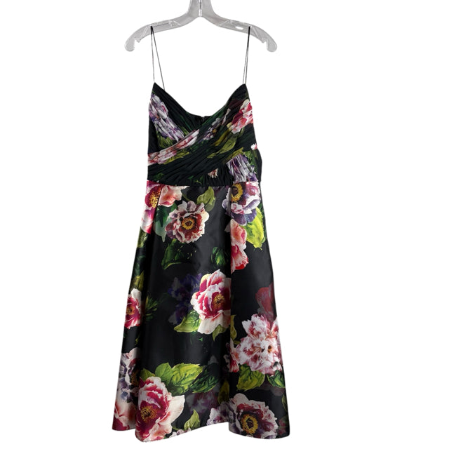 PAPELL Size 16 Black/Multi Floral Strappy NWT DRESS