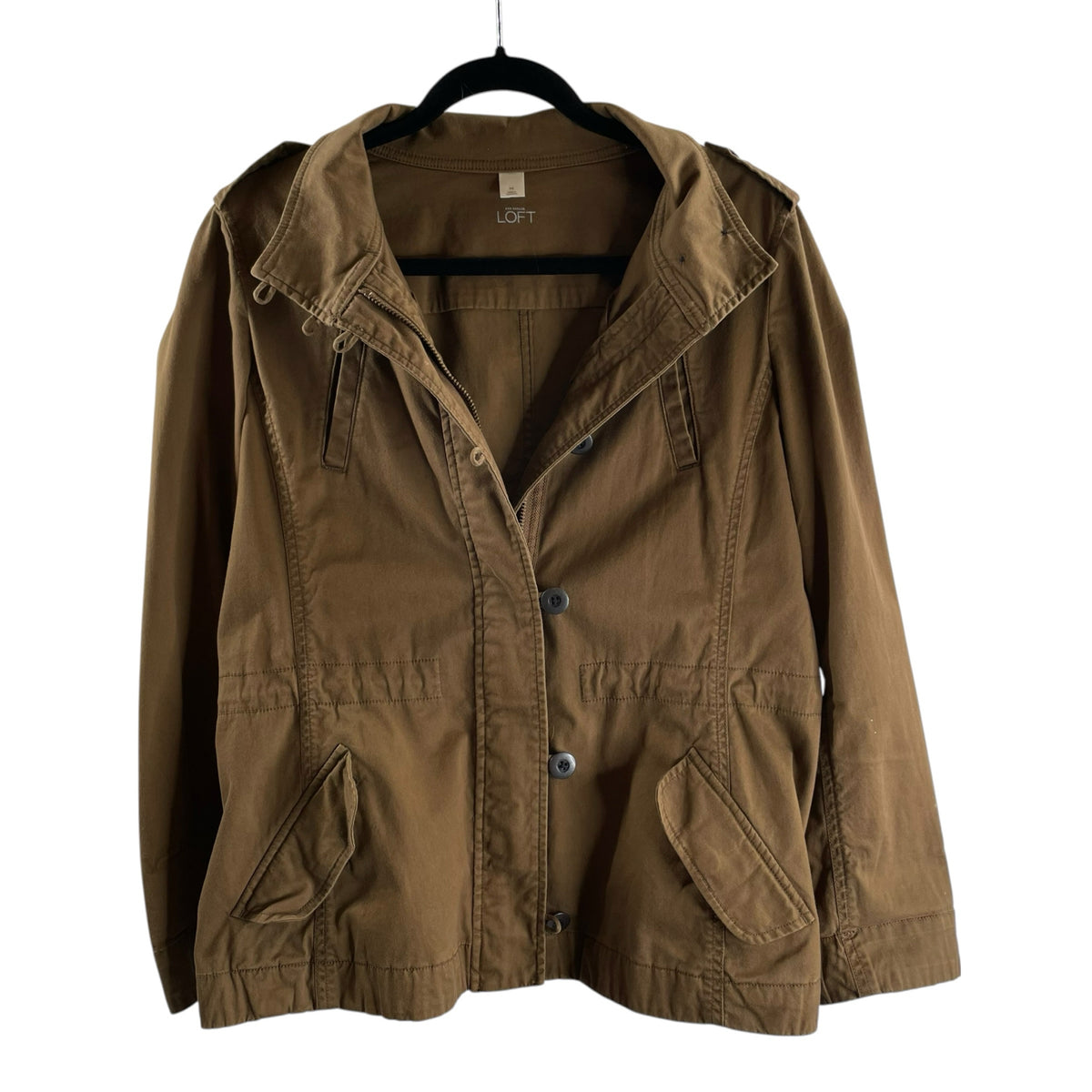 LOFT Size MED Brown Cotton JACKET