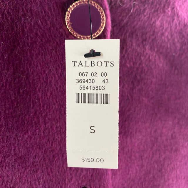 TALBOTS Size SMALL Cranberry Button Front Polyester Blend NWT CAPE
