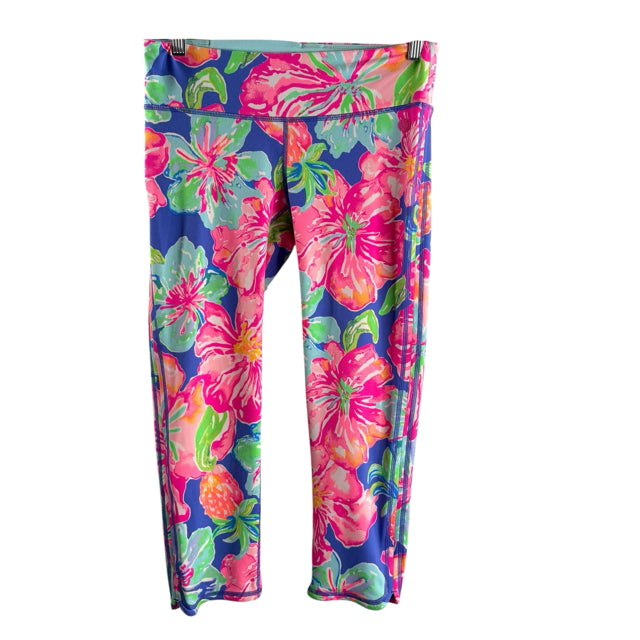 LILLY PULITZER Size MEDIUM Pink/Multi Tropical Print ACTIVE PANT