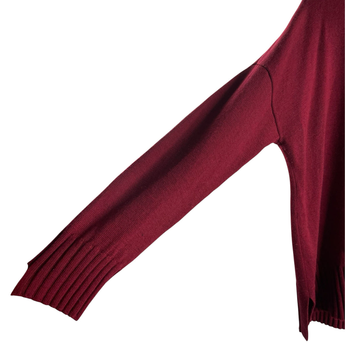 EILEEN FISHER Size MED Dark Red Long Sleeve V-Neck SWEATER