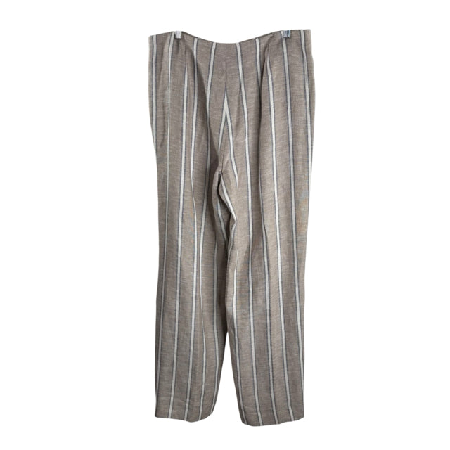 LAFAYETTE 148 Size MED Beige/Cream Stripe Long Sleeve Linen NWT PANT SUIT
