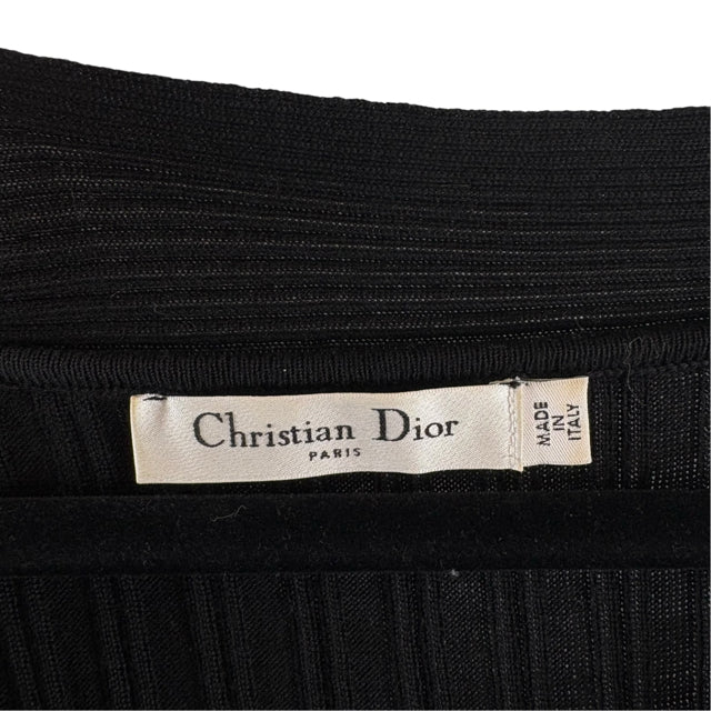 CHRISTIAN DIOR Size X-SMALL Black Long Sleeve Sweaterknit DRESS