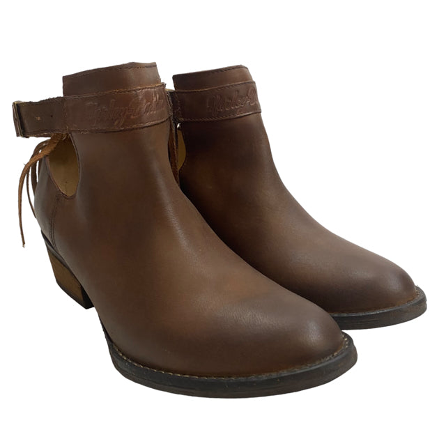 HARLEY DAVIDSON Size 9 1/2 Dark Brown Ankle Boot Leather NEW - BOX BOOT