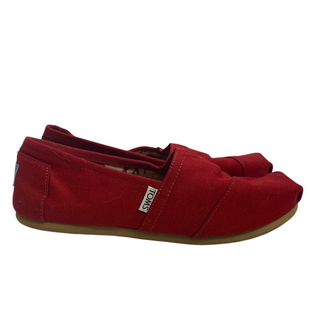 TOMS Size 8 Red Flats Canvas SHOE