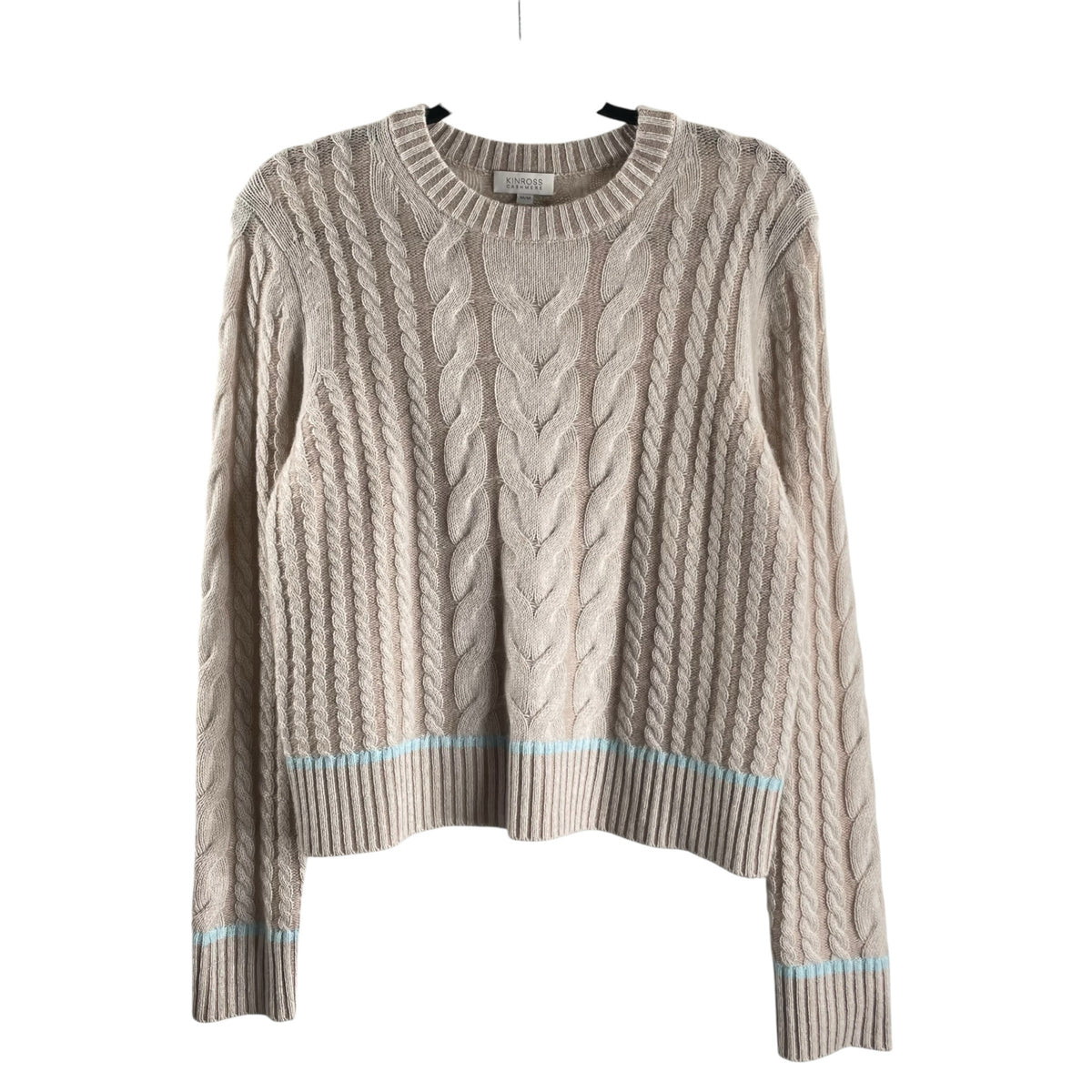 KINROSS Size MED Tan Cable Long Sleeve Cami SWEATER