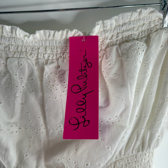 LILLY PULITZER Size MED White Strapless Eyelet NWT DRESS