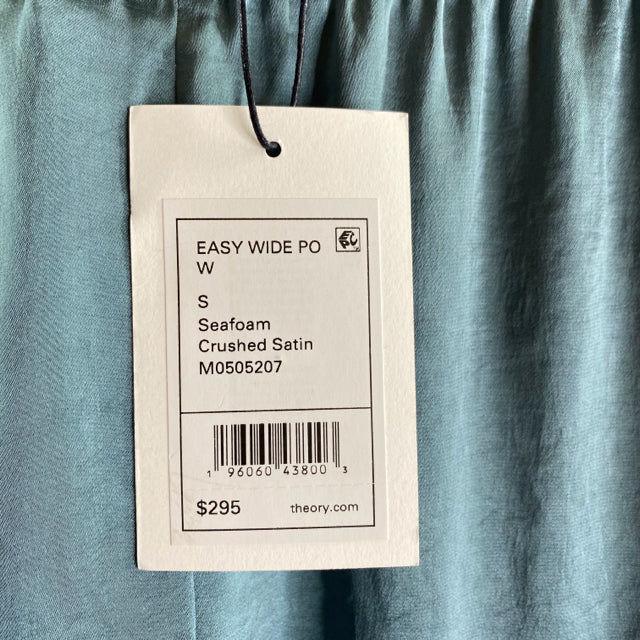 THEORY Size SMALL Teal Elastic Waist Polyester NWT PANTS