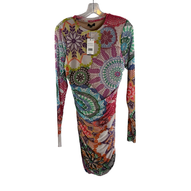 AFRM Size X-LARGE Cream/Multi Print Long Sleeve Polyester Blend NWT DRESS