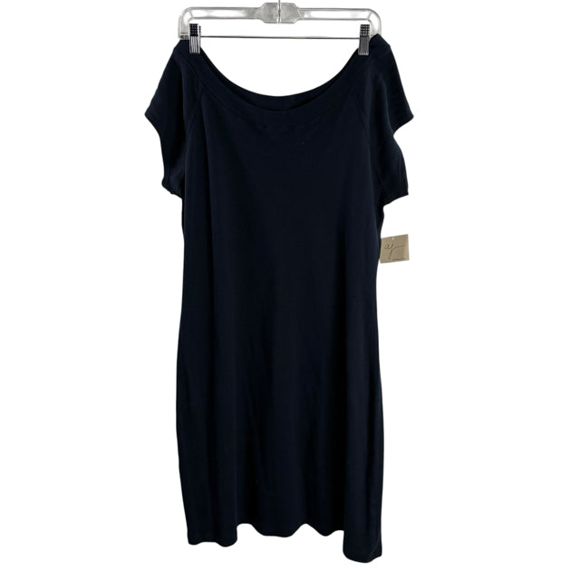 ANDREA JOVINE Size X-LARGE Navy Cap Sleeve NWT DRESS